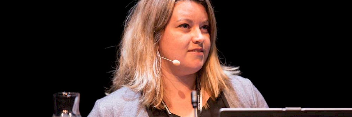 Courtney Price at the Arctic Biodiversity Congress 2018 © Mike Muzurakis, IISD ENB Courtney Price at the Arctic Biodiversity Congress 2018